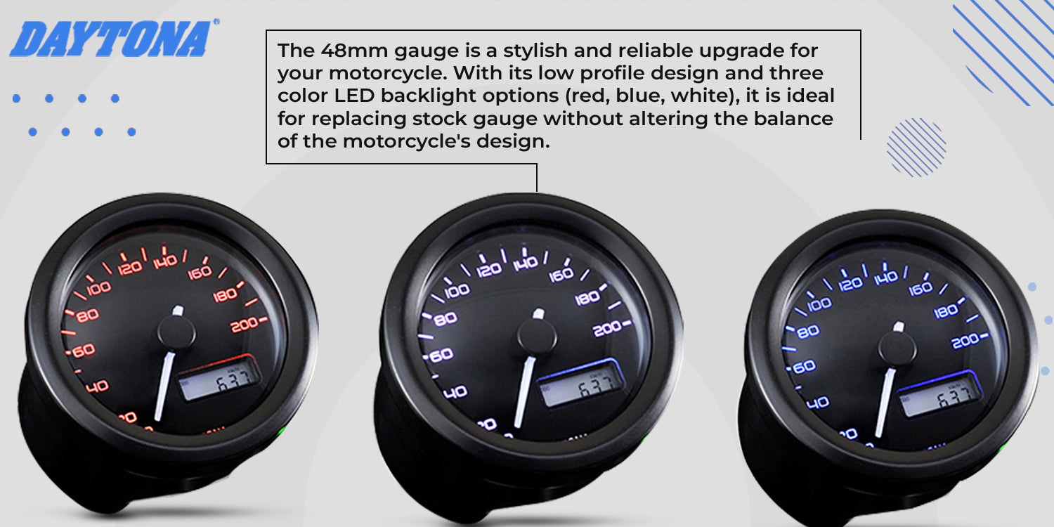 Enhance Your Ride with the 48mm Compact Motorcycle Speedometer Gauge