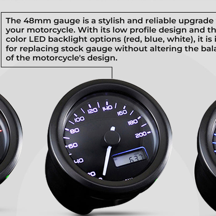 Enhance Your Ride with the 48mm Compact Motorcycle Speedometer Gauge