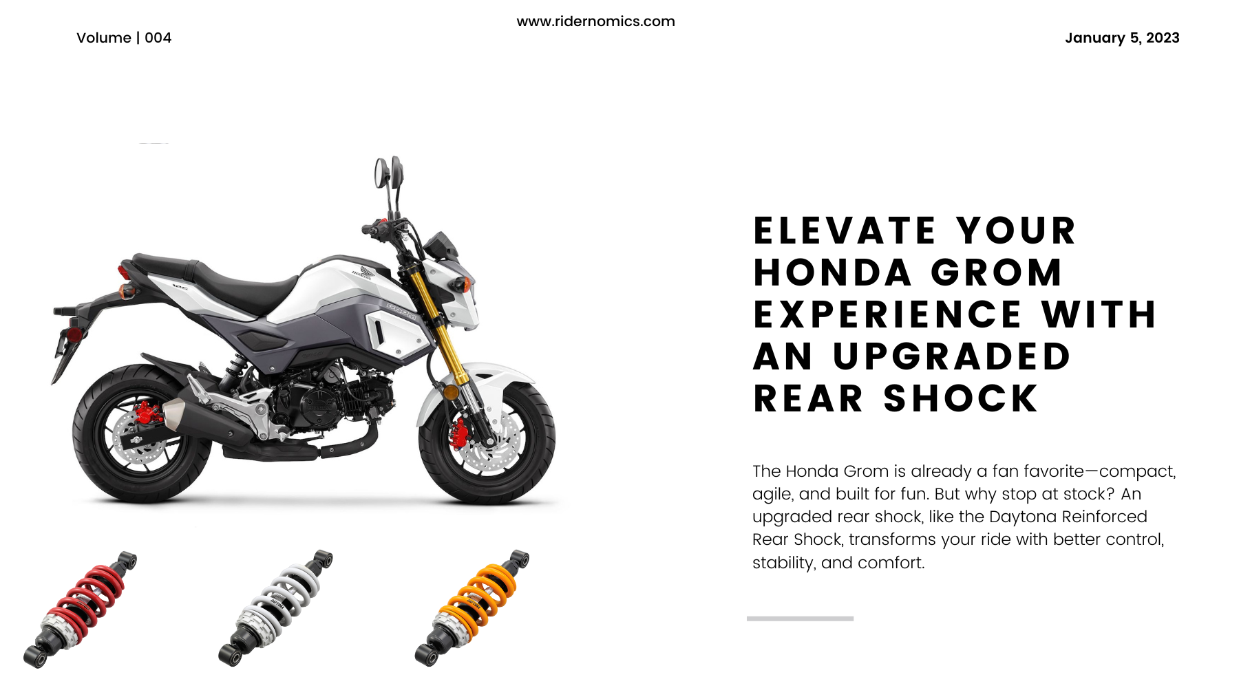 Elevate Your Honda Grom Experience with an Upgraded Rear Shock