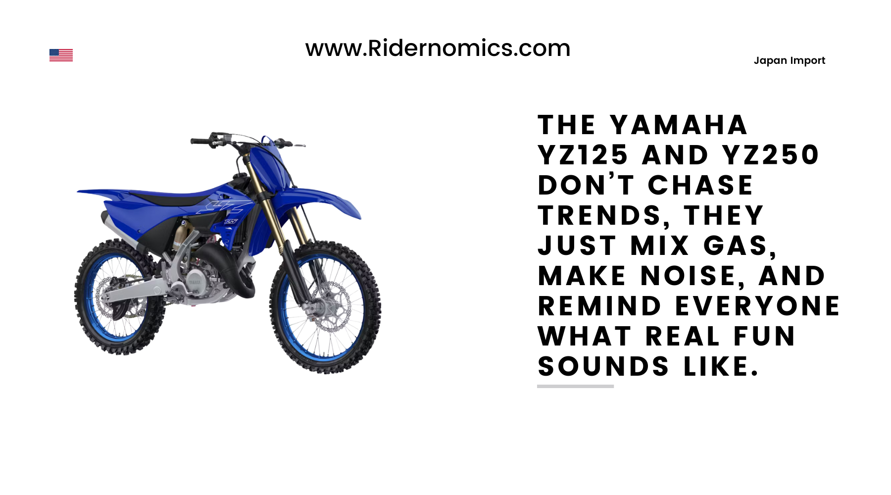 Yamaha YZ125 and YZ250 two-stroke dirt bikes on a motocross track, kicking up dirt with riders in full gear, showcasing lightweight power and classic blue styling.