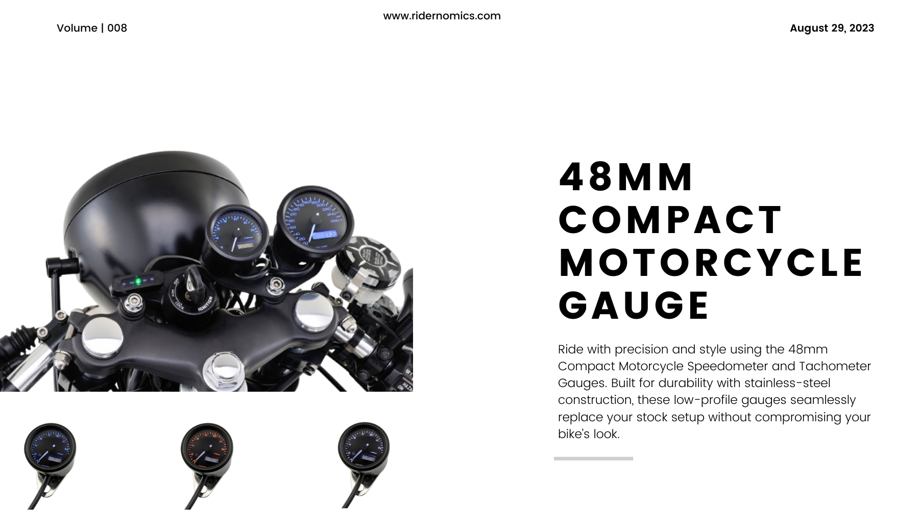 Unleash Freedom on the Open Road: Precision and Style with the 48mm Compact Motorcycle Gauge