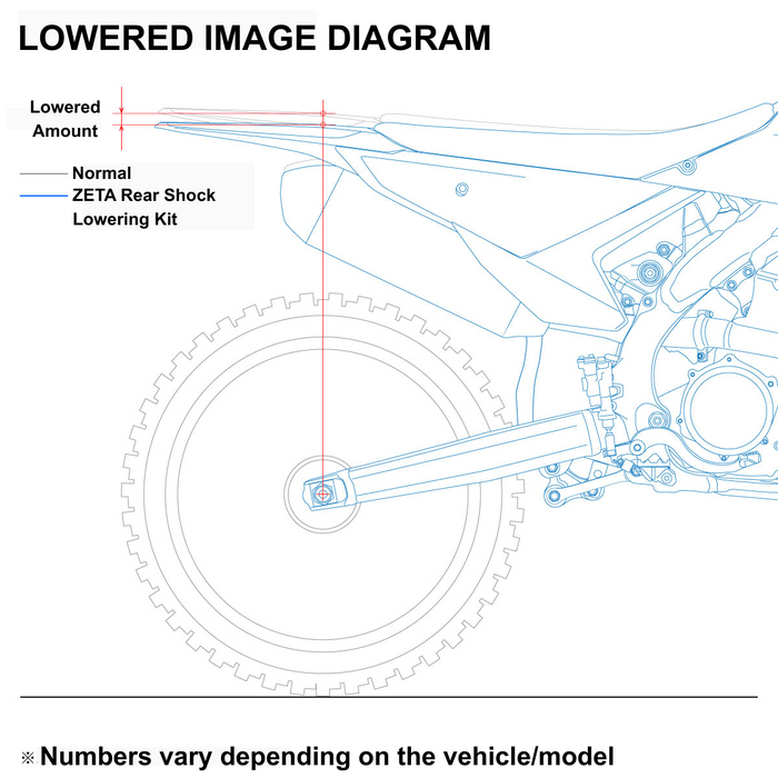Rear Shock Lowering Outer Kit 50 mm KYB/SHOWA/WP – For CRF450R, YZ250F, YZ450F, 250/450SX-F & More (–50 mm)
