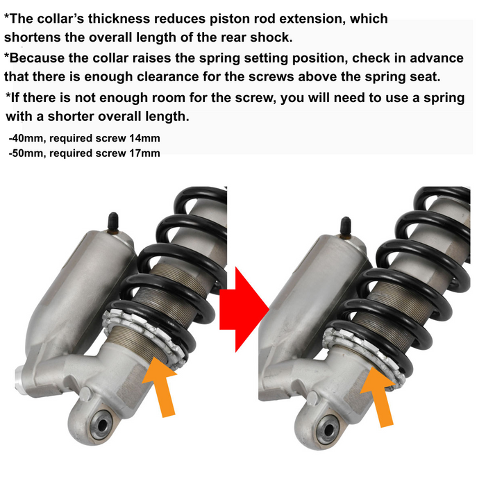 Rear Shock Lowering Outer Kit 50 mm KYB/SHOWA/WP – For CRF450R, YZ250F, YZ450F, 250/450SX-F & More (–50 mm)