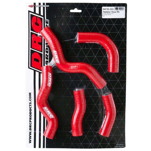 DRC Radiator Hose Kit for Kawasaki KLX250/D-Tracker (1993-2007) - Red