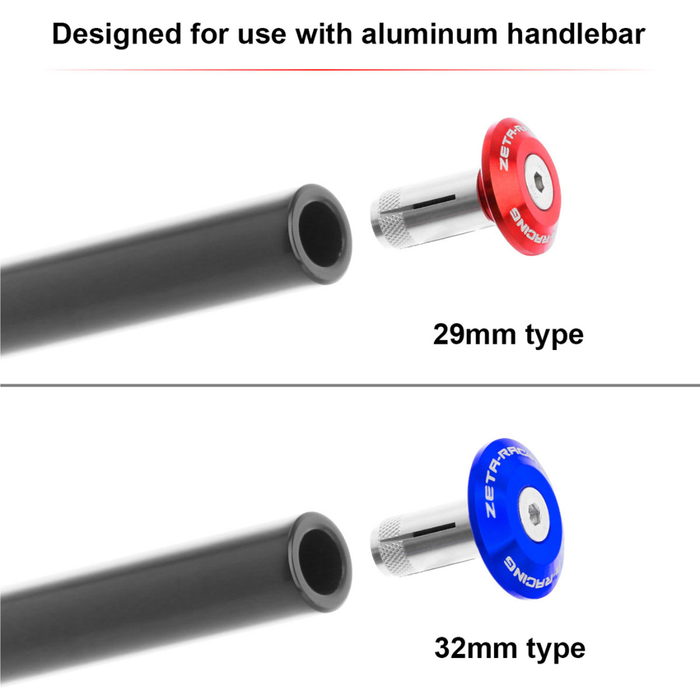 Bar Ends for 7/8" Handlebar 35mm 2pc - Black - Moto