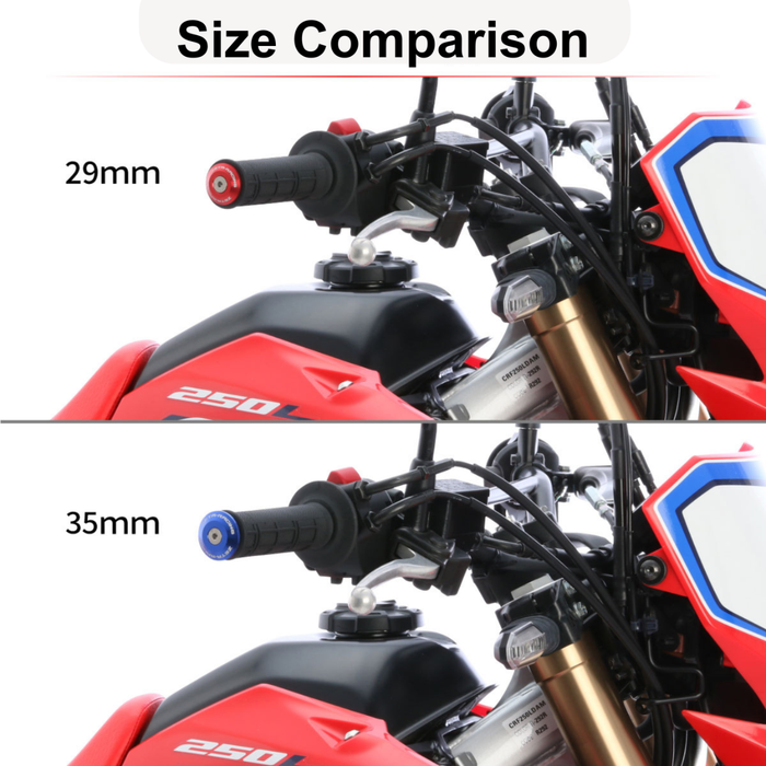 Bar Ends for 7/8" Handlebar 35mm 2pc - Black - Moto
