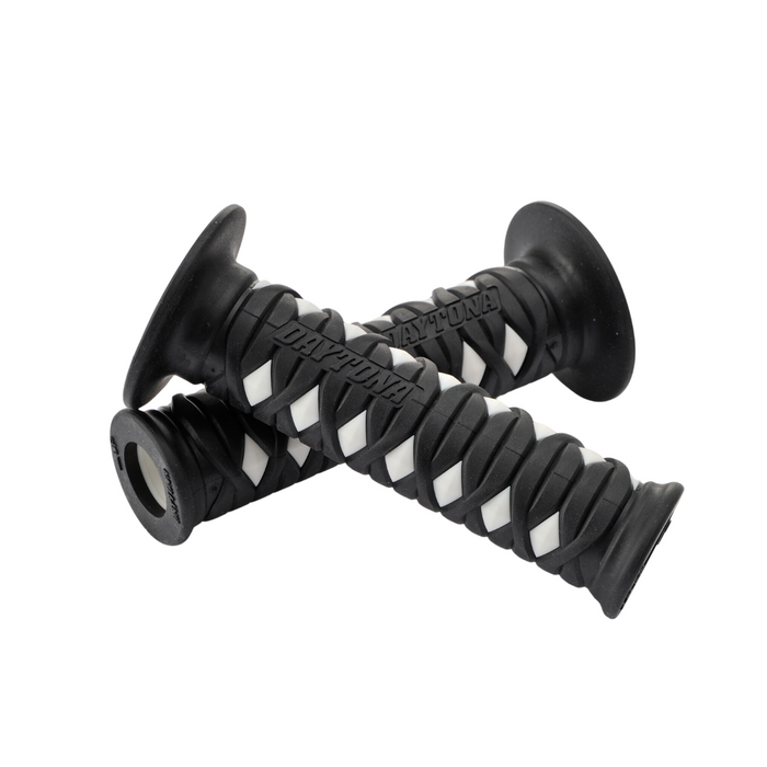 Motorcycle Handlebar Grips Katana 7/8" (Black / White)