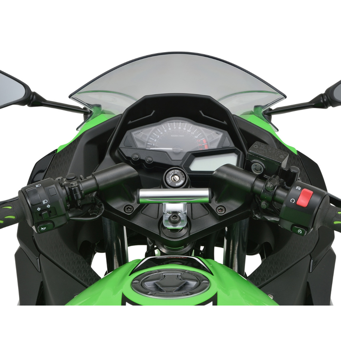 Motorcycle Mount Bar Attach Gadgets Stem Hole Clamp (100mm) Chrome