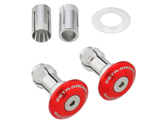 Zeta Motorcycle Bar Ends for 7/8" Handlebar 29mm 2pc - Red