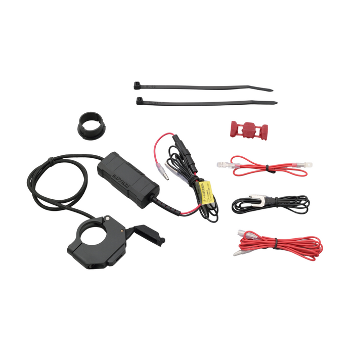 Fast Charging: USB Power Delivery (PD) compatible with up to 18W output.

Vehicle Use: Designed for DC 12V motorcycles.

Handlebar Fitment: Mounts on φ22.2mm and φ25.4mm handlebars.

Travel Ready: Provides reliable charging for mobile devices on the go.