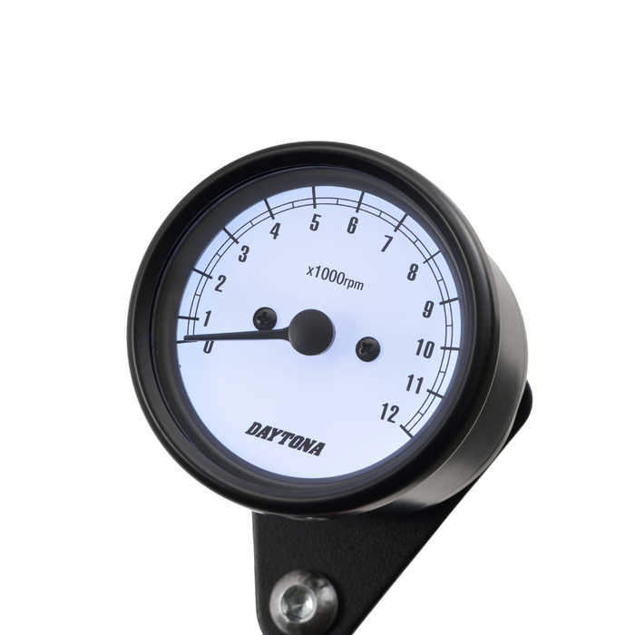 White Motorcycle Tachometer Gauge