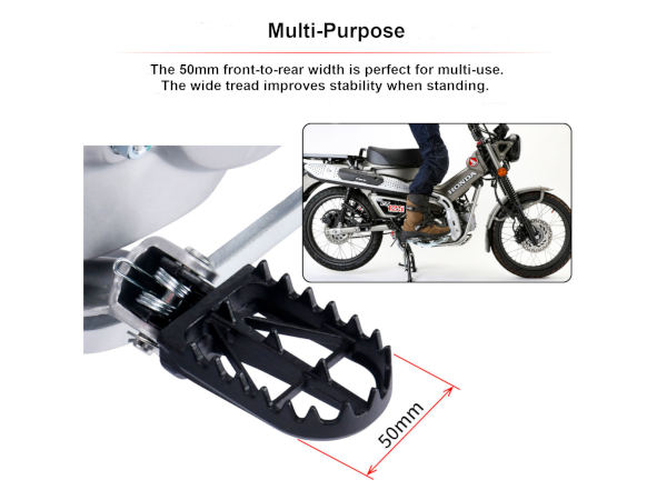50mm Wide Footpegs for KTM 65SX, Husqvarna TC85, GasGas MC65, Beta RR & More