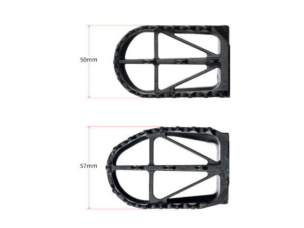 DRC 50mm Wide Footpegs for Honda XR230, XR400R, XR650L, XR650R, CRF1000L Africa Twin & More