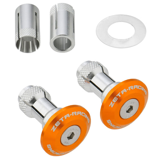 Zeta Motorcycle Bar Ends for 7/8" Handlebar 29mm 2pc - Orange