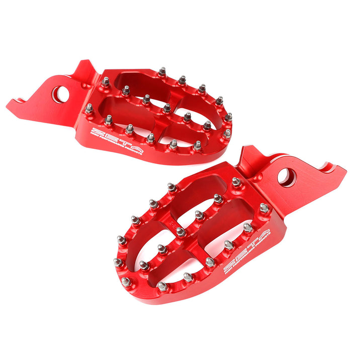 Aluminum Foot Pegs for Honda CR125/250, CRF150/250/300/450, CRF110L Africa Twin (2002-2026) Red